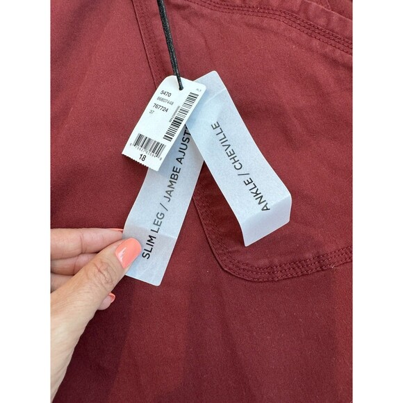 Penningtons Women's Maroon Slightly Curvy Fit Jeans Ankle Slim Leg Size 18 - Picture 3 of 11